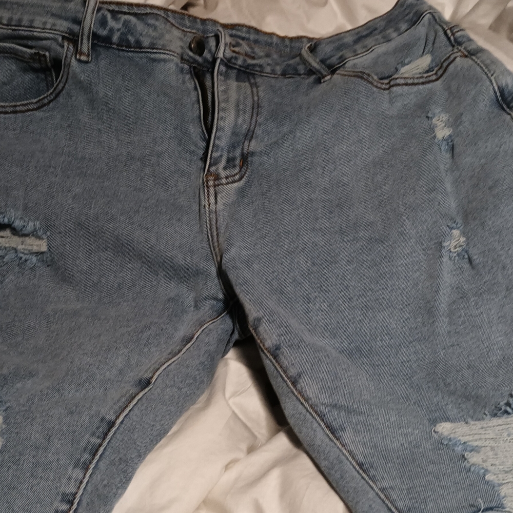 Distressed Blue Denim Jean Shorts(Brand New) Never Worn